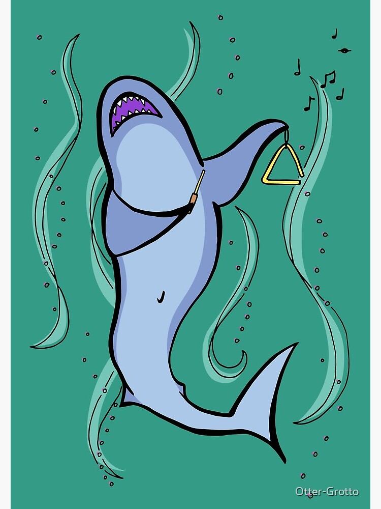 Shark Musician Playing the Triangle by Otter-Grotto