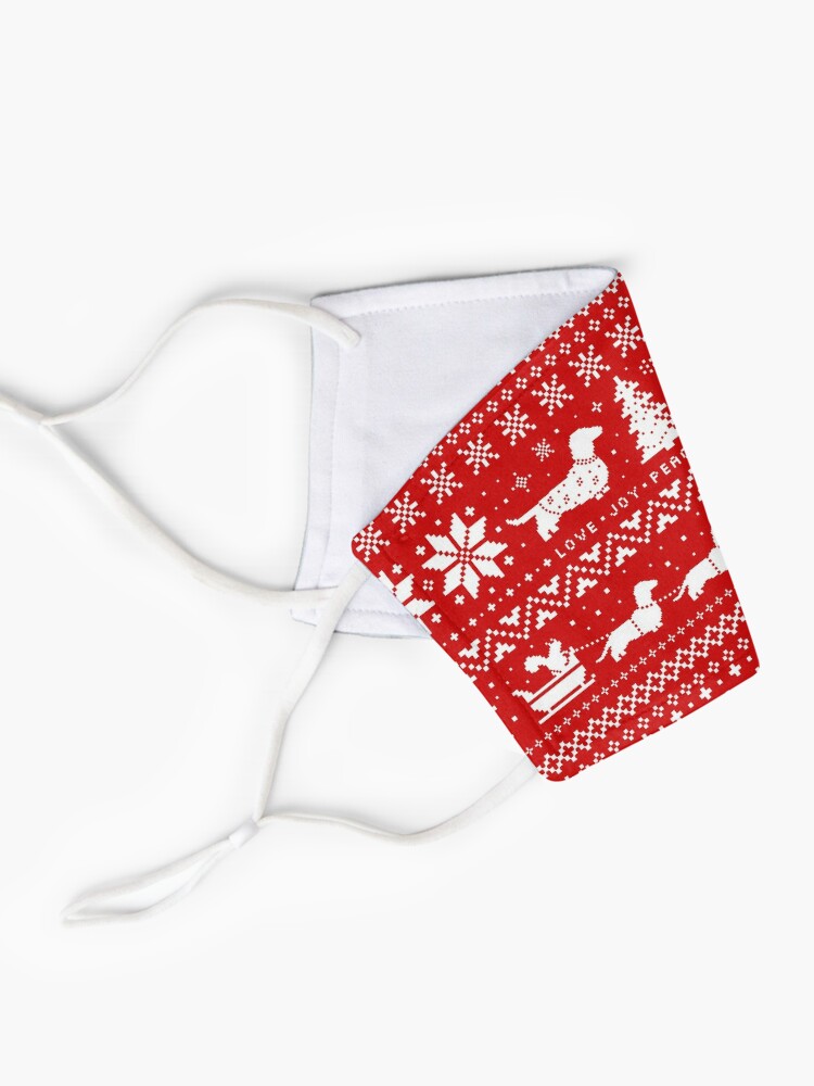 Alternate view of Dachshunds Christmas Sweater Pattern Mask