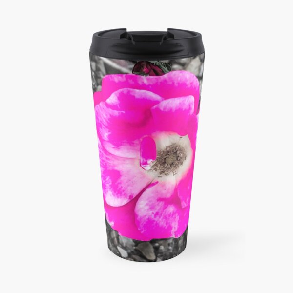 Color Pop Pink Flower Travel Mug