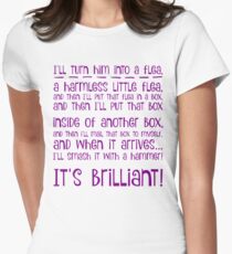 I'll turn him into a flea... in purple Women's Fitted T-Shirt