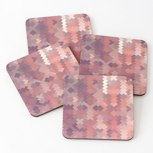 Item preview, geometric square pixel pattern abstract in brown designed and sold by Mrvell.