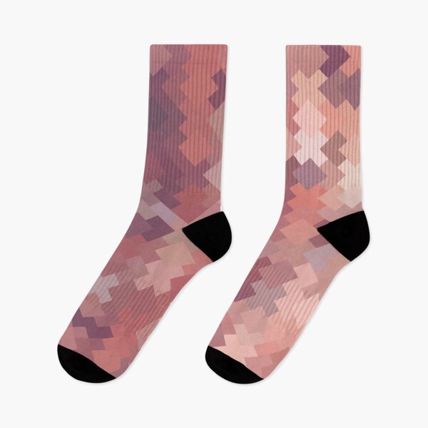 Item preview, geometric square pixel pattern abstract in brown designed and sold by Mrvell.