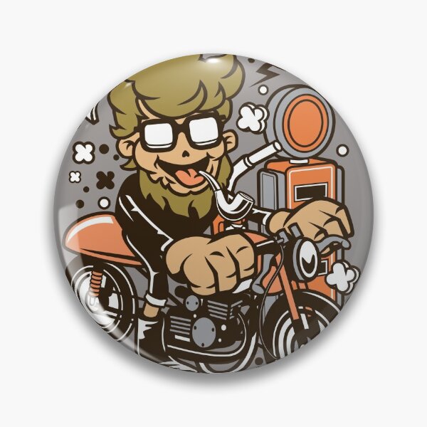 Item preview, Hipster Caferacer Cartoon Character in space riding urban cruiser motorcycle - for hipsters lovers of  cafe racers, feel the freedom! designed and sold by Nickelparis.