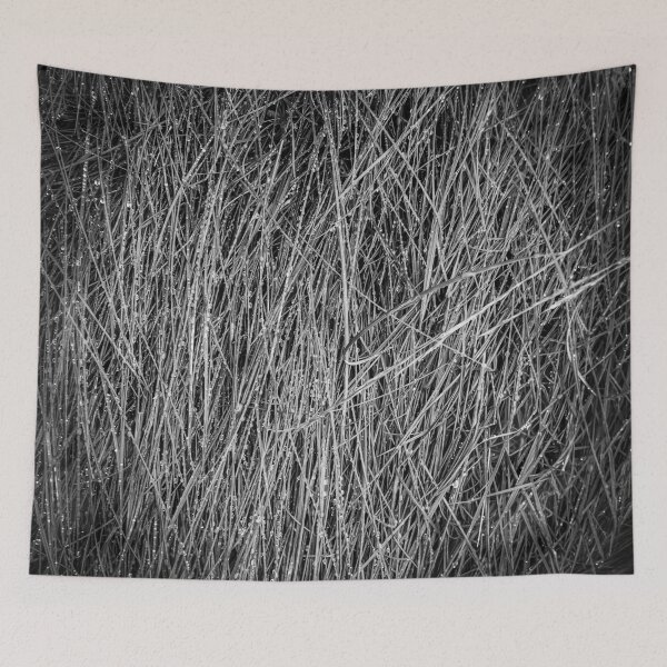 Item preview, grass texture abstract in black and white designed and sold by Mrvell.