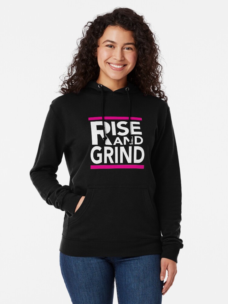 Alternate view of Rise and Grind - RUN DMC - Pink Lightweight Hoodie