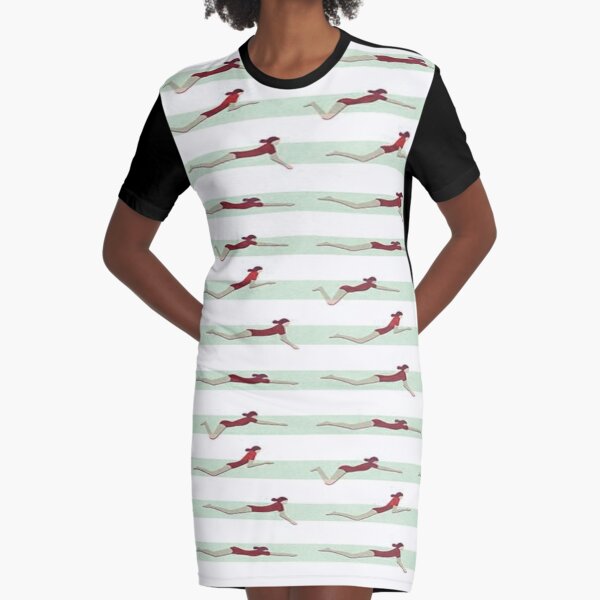 Swimming Graphic T-Shirt Dress