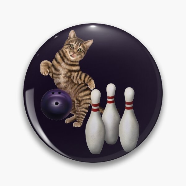 Artikelvorschau, Bowling-Katze mit getigerter Katze entworfen und verkauft von Mehu.