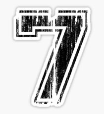 Bold Distressed Sports Number 7 Sticker