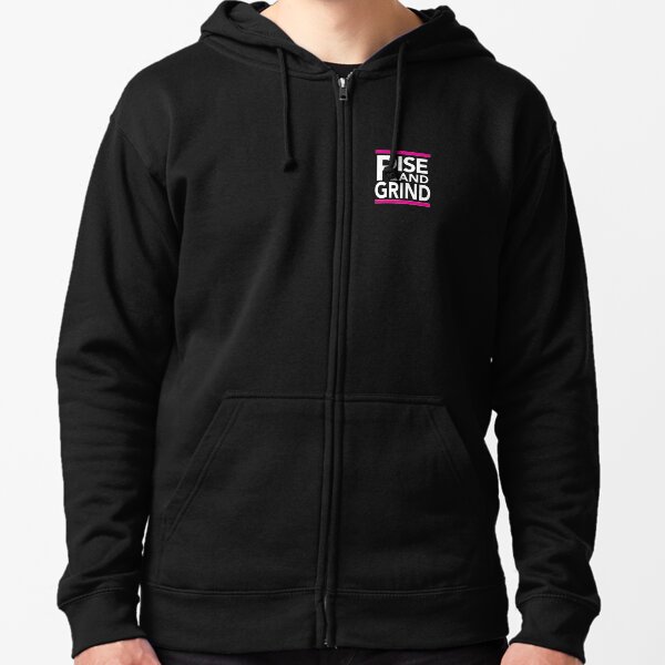 Rise and Grind - RUN DMC - Pink Zipped Hoodie