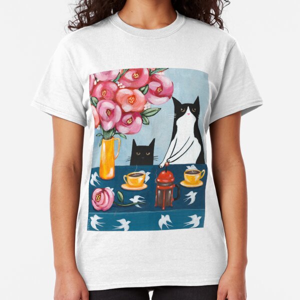 French Press Coffee Cats Classic T-Shirt