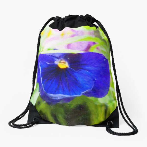 Purple Flower Drawstring Bag