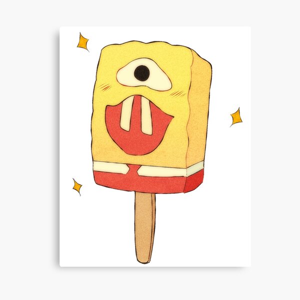 "Funny Spongebob popsicle" Canvas Print by HighRollerYT | Redbubble