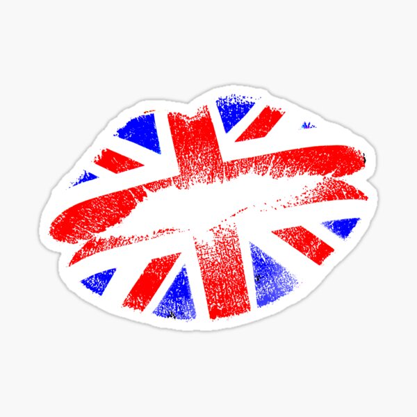 Kiss Me Im British Sticker For Sale By Adamcampen Redbubble