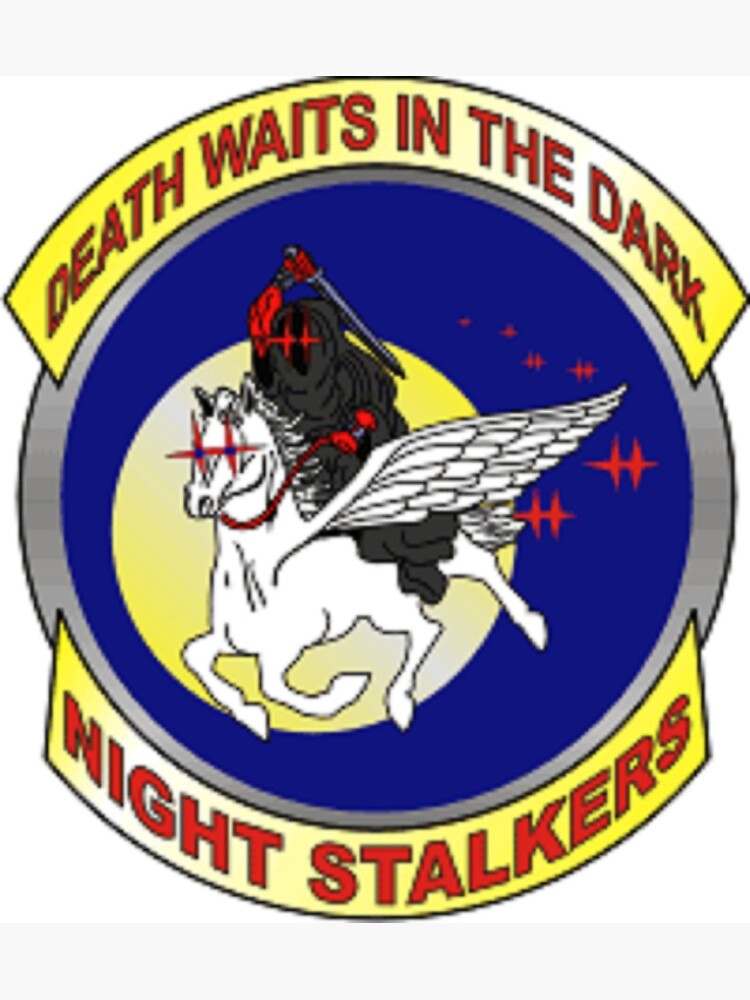 Death Waits In The Dark Night Stalkers "US Army 160th SOAR – Night Stalkers Sticker Death waits in the dark
