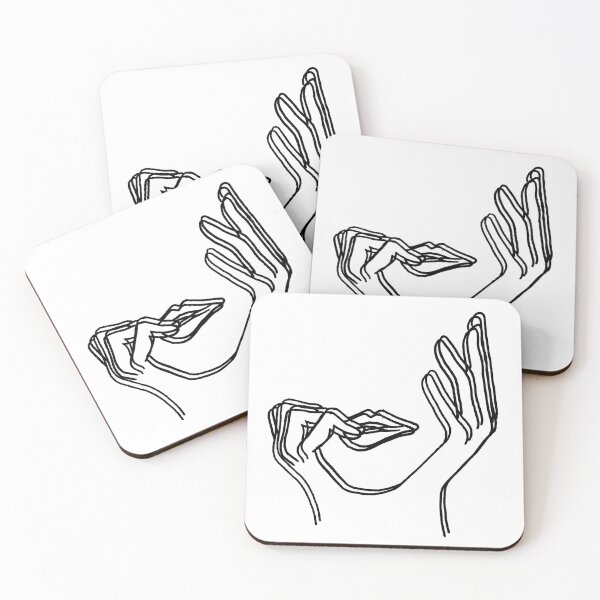 Item preview, Thinking - single line 3D face and hand design designed and sold by sophiru.