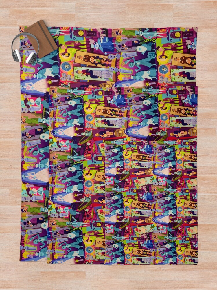 Alternate view of Retro Mansion Collage Throw Blanket