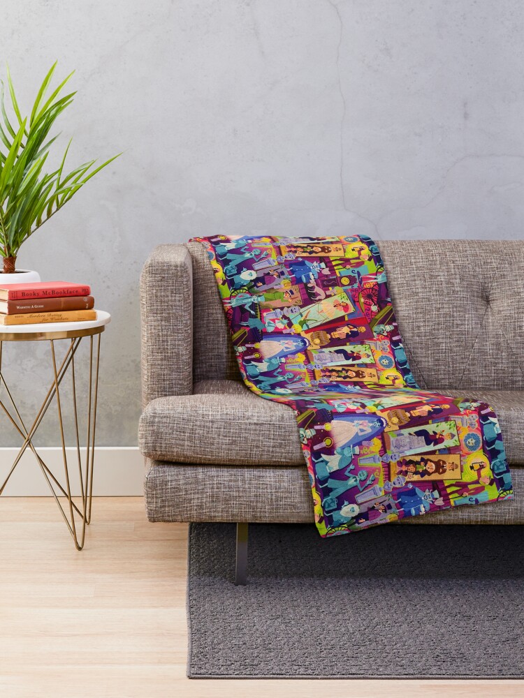 Alternate view of Retro Mansion Collage Throw Blanket