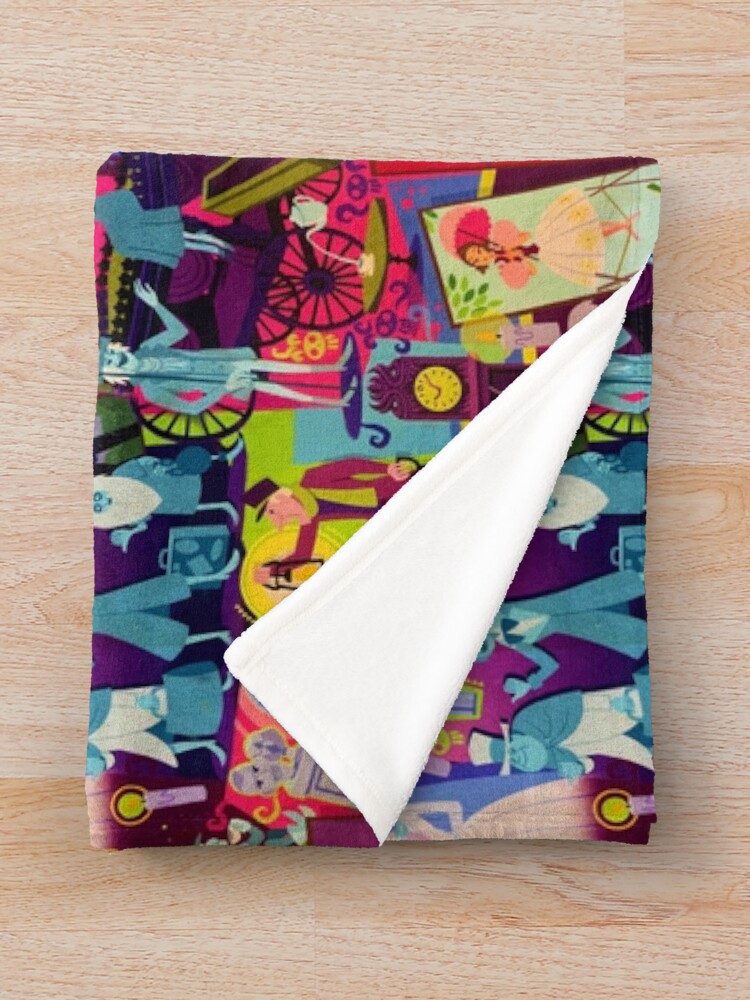 Alternate view of Retro Mansion Collage Throw Blanket