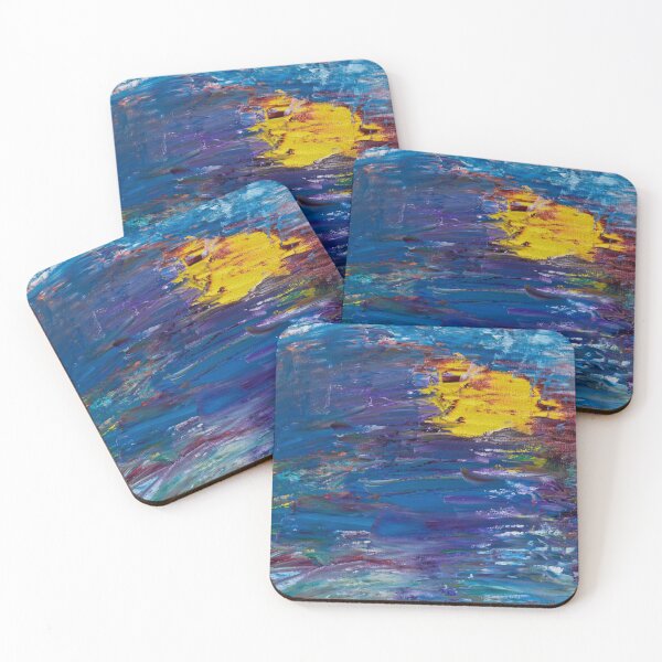 Item preview, Light - abstract oil painting with soothing shades of dark blues and greens designed and sold by KarenRHarris.