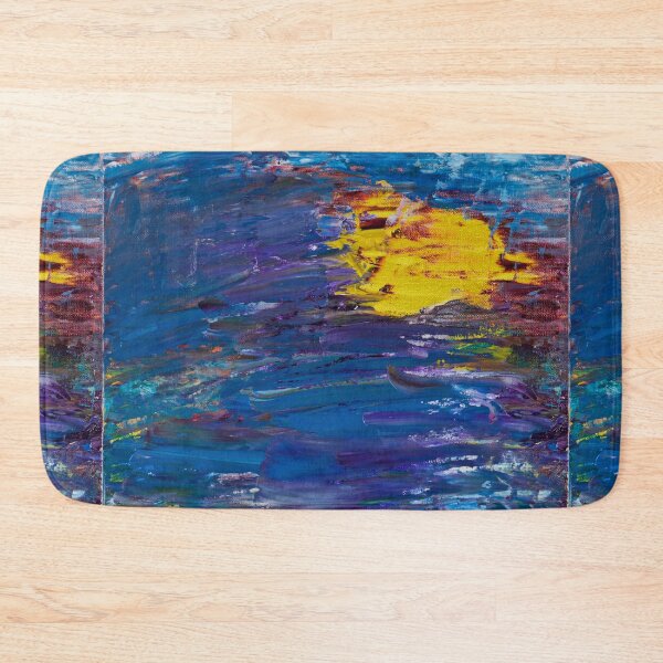 Item preview, Light - abstract oil painting with soothing shades of dark blues and greens designed and sold by KarenRHarris.