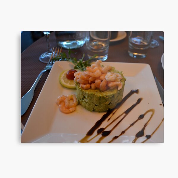 Shrimp Avocado Metal Print