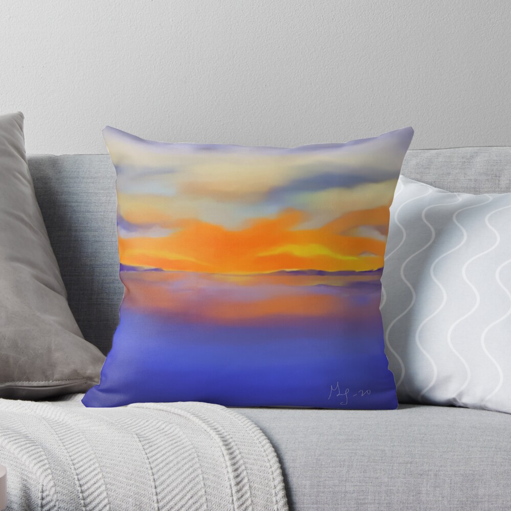Sunset at the Lake 1 Throw Pillow