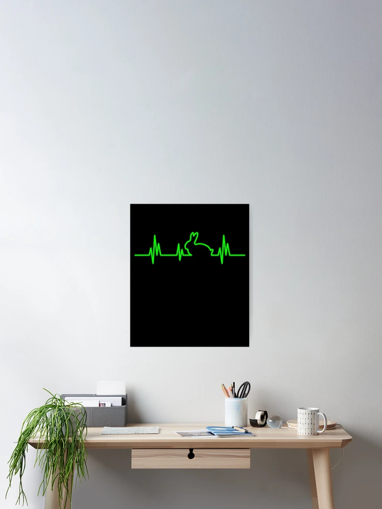 Thumbnail 2 of 3, Poster, Heartbeat Rabbit designed and sold by jonawillian.