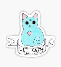 Hail Satan cat Sticker