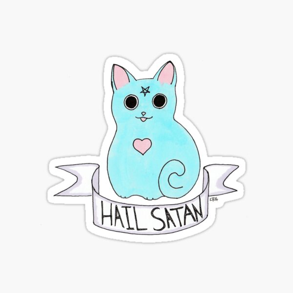 Item preview, Hail Satan cat designed and sold by KaliBlack.