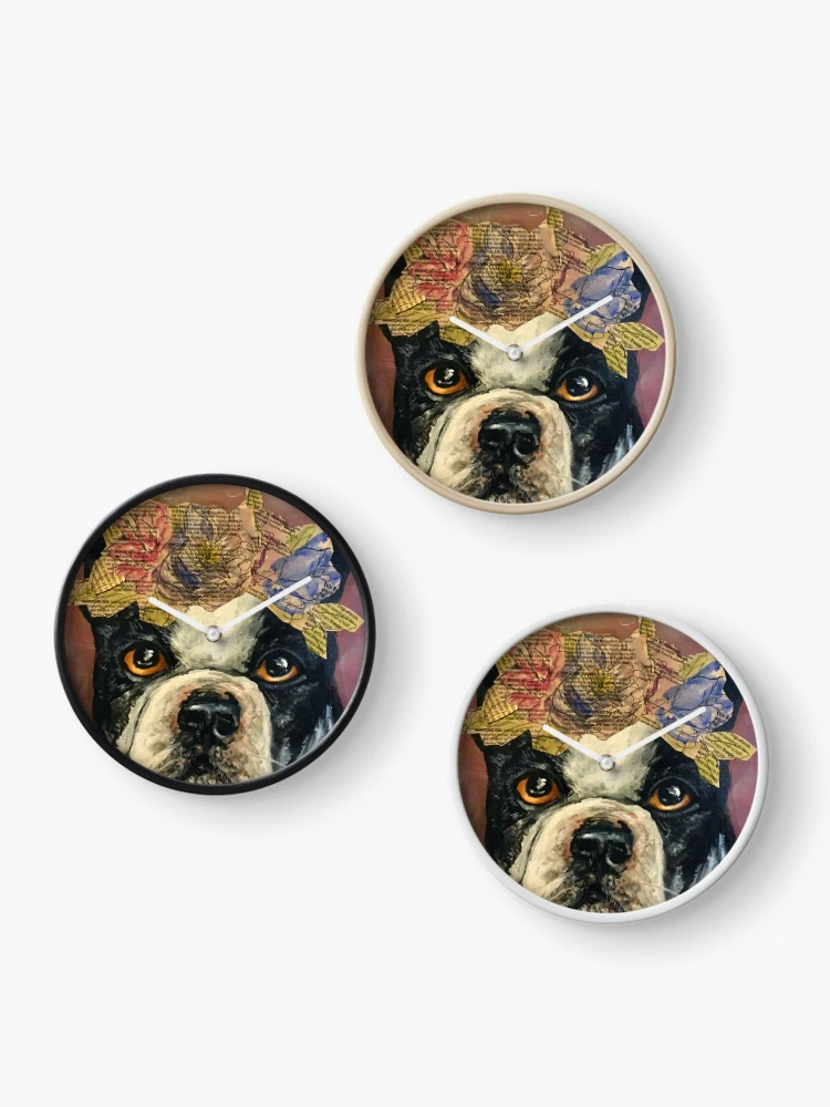 Thumbnail 3 of 4, Clock, Frenchie designed and sold by YaebaArts.