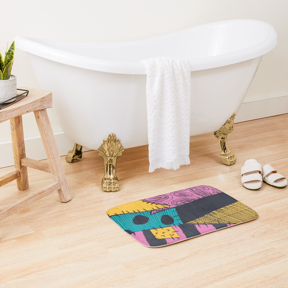 Nightmare Sewn Pattern Bath Mat