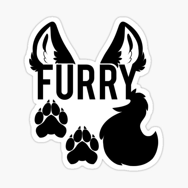 "FURRY black text" Sticker for Sale by 8BitPaws Redbubble