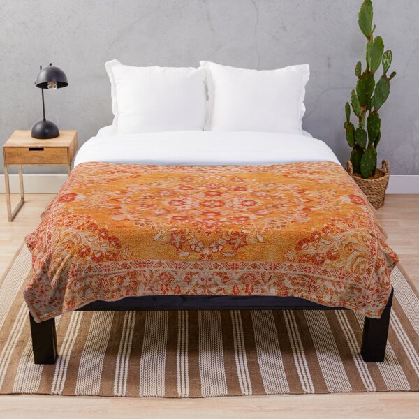 Traditionelles marokkanisches Design des orange-böhmischen Berbers Fleecedecke