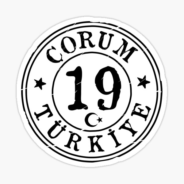 " Çorum 19 Corum Türkiye" Sticker for Sale by emeksedesign Redbubble