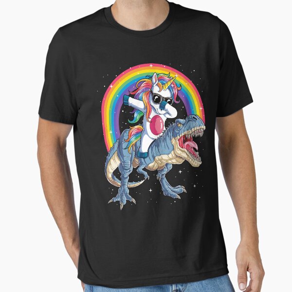 Item preview, Dabbing Unicorn Riding Dinosaur T rex Shirt for Girls Women Kids Boys Men Unicorn Lover Gift designed and sold by LiqueGifts.