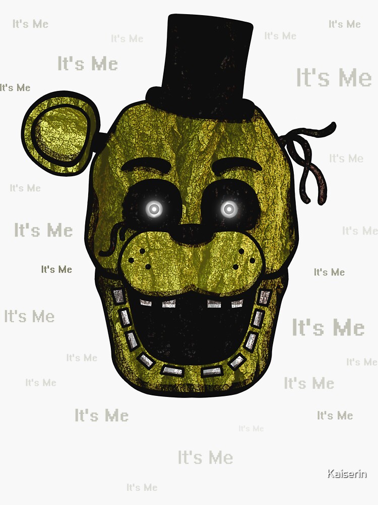 Golden Freddy Fazbear Matte Vinyl Sticker handdrawn 