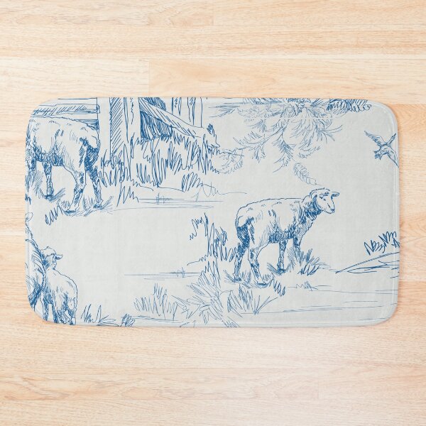 Item preview, Blue Toile   Soft Blue Toile  Sheep Toile  Blue  Lamb Toile   Blue Toile Print  designed and sold by monpetitbijou.