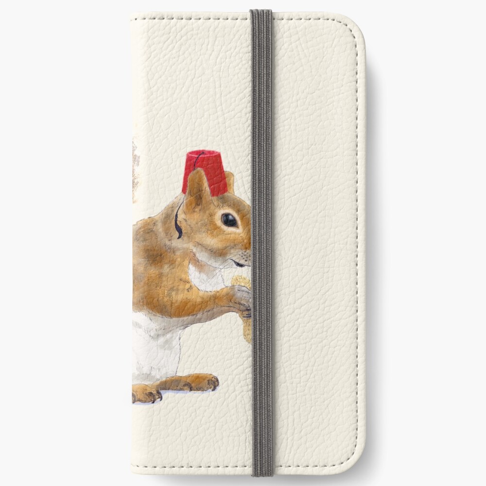 Fez Hat Squirrel iPhone Wallet