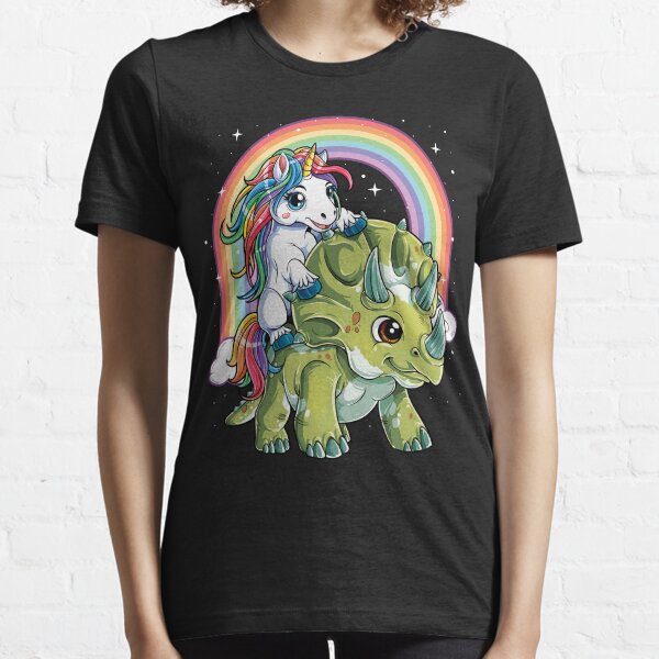 Artikel-Vorschau von Einhorn Reiten Dinosaurier Shirt für Mädchen Frauen Kinder Jungen Jungen Einhorn Triceratops Liebhaber Geschenk, designt und verkauft von LiqueGifts.