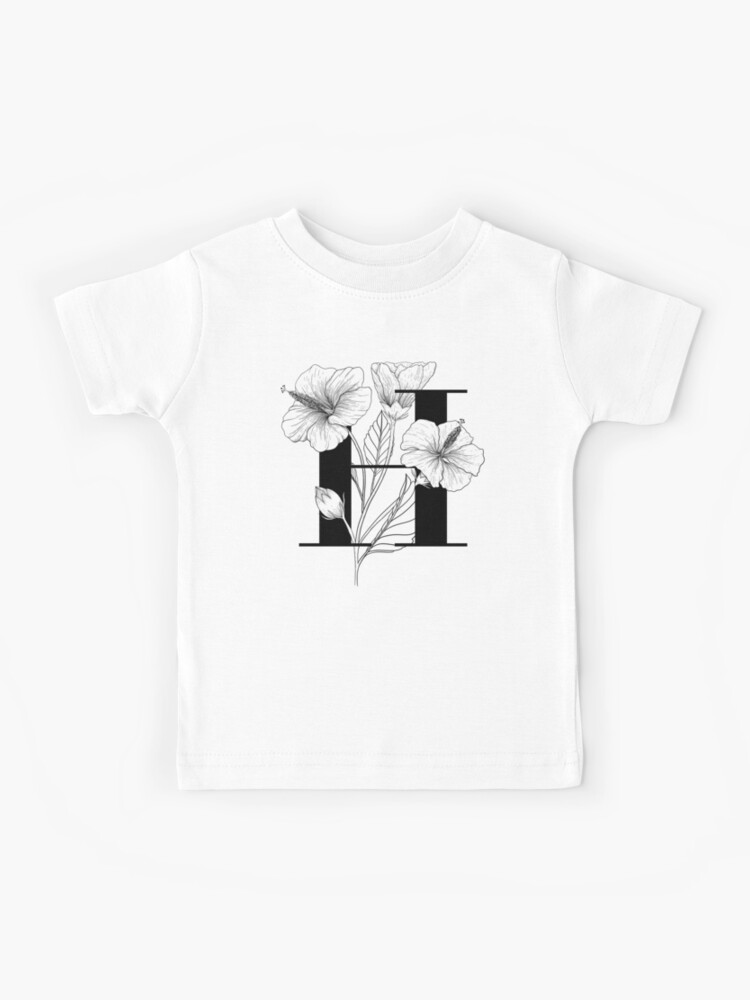 Monogram Letter V with Rose Line Art Kids T-Shirt for Sale by  GraphicsbyNel