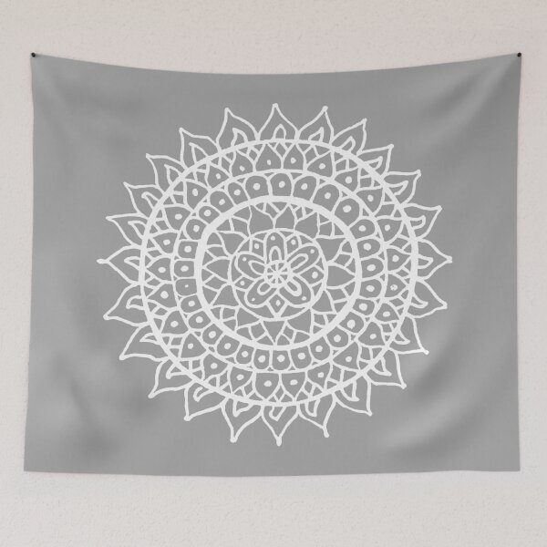 Item preview, White Mandala On Grey designed and sold by MysticMagpie.