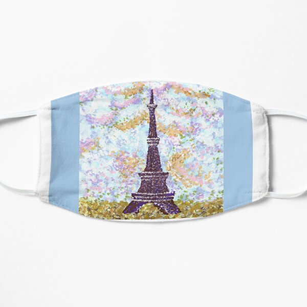 Eiffel Tower Pointillism by Kristie Hubler Flat Mask