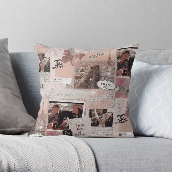 aesthetic fashion collage Throw Pillow