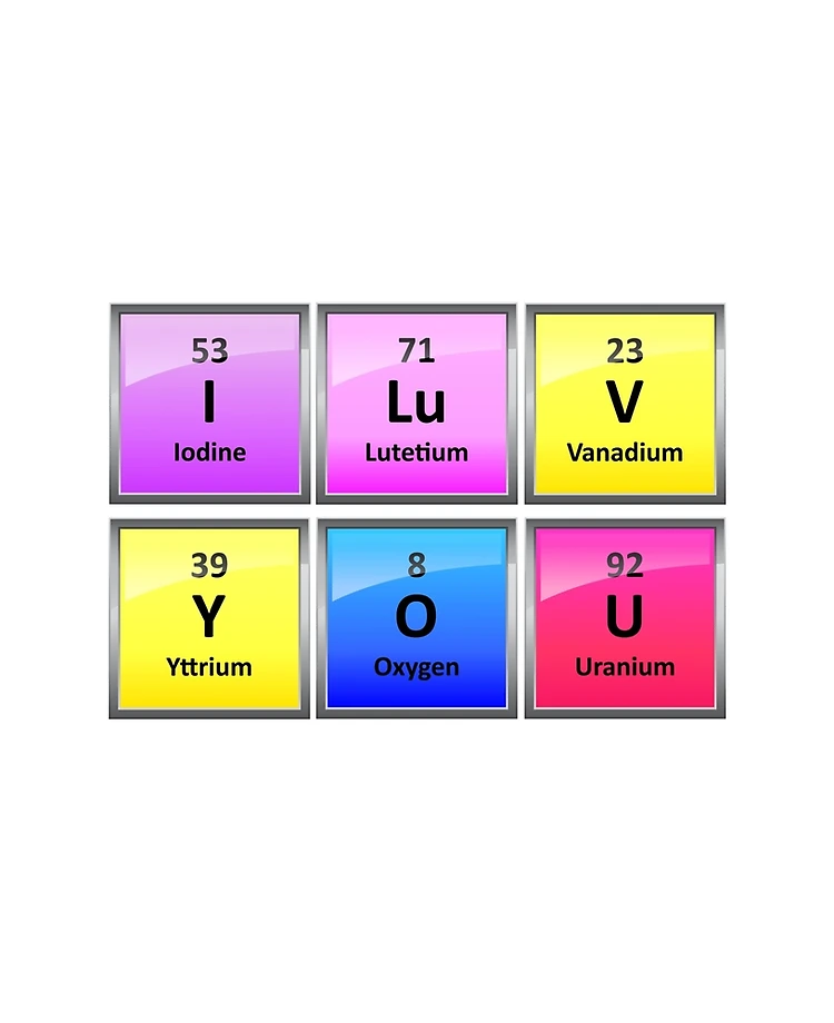  I Lv U - I Love You Periodic Table Elements Unisex Long Sleeve  Shirt : Clothing, Shoes & Jewelry