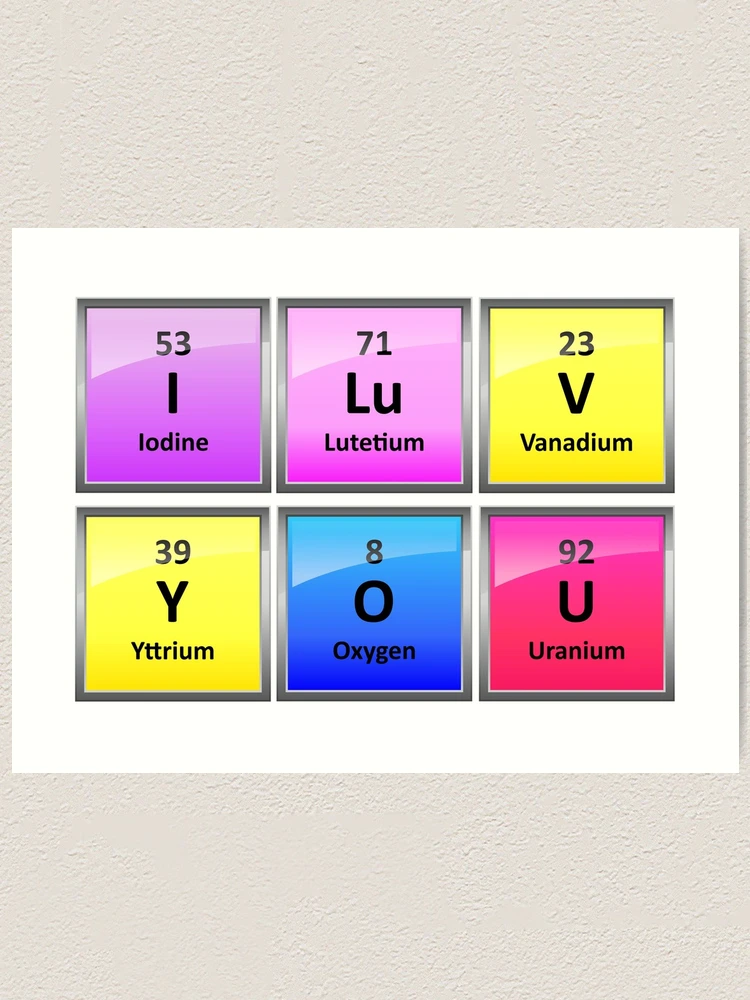 I Lv U [I Love You Chemical Elements] Ornament (Ro