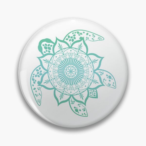 Item preview, Mandala Sea Turtle Pattern White / Teal designed and sold by drxgonfly.