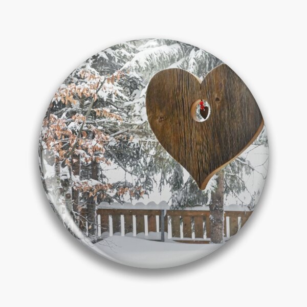 Item preview, Wooden heart on the window winter love designed and sold by MarketVisionAV.