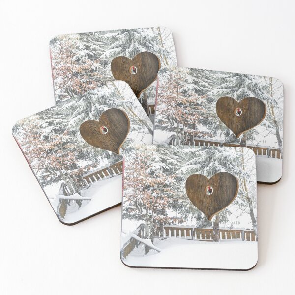 Item preview, Wooden heart on the window winter love designed and sold by MarketVisionAV.