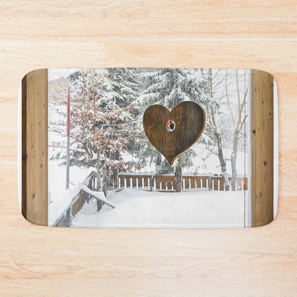 Item preview, Wooden heart on the window winter love designed and sold by MarketVisionAV.