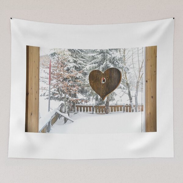 Item preview, Wooden heart on the window winter love designed and sold by MarketVisionAV.